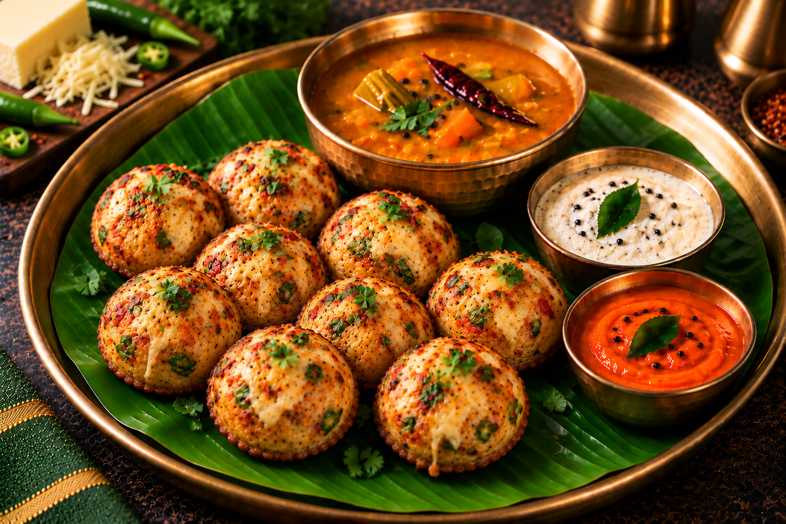 Chilli Cheese Paniyaram (8 pcs)